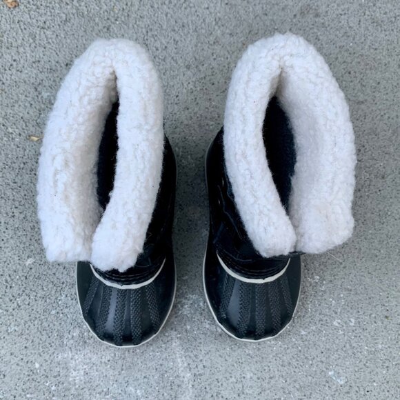 SOREL 1964 Pac Snow Boots Kids 10 27 Faux Fur Black Waterproof Winter Boot Suede - Picture 13 of 14